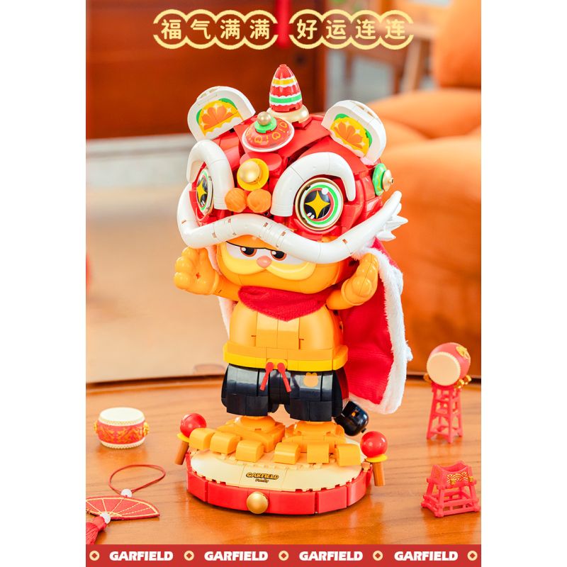 Femibox S5403 Garfield Family Xếp hình lắp ráp ghép mô hình Gia đình Garfield: Múa sư tử Garfield