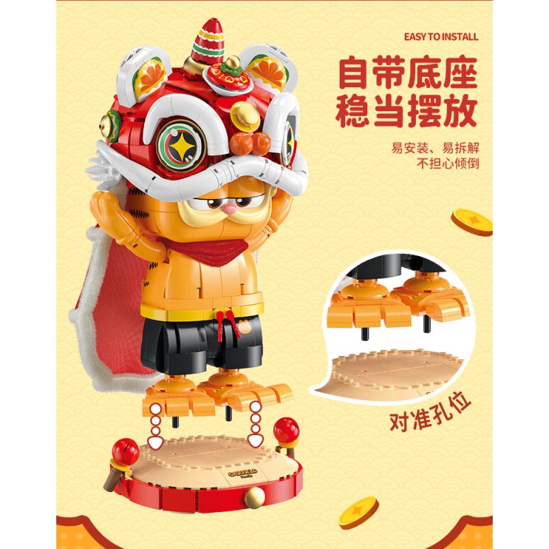 Femibox S5403 Garfield Family Xếp hình lắp ráp ghép mô hình Gia đình Garfield: Múa sư tử Garfield