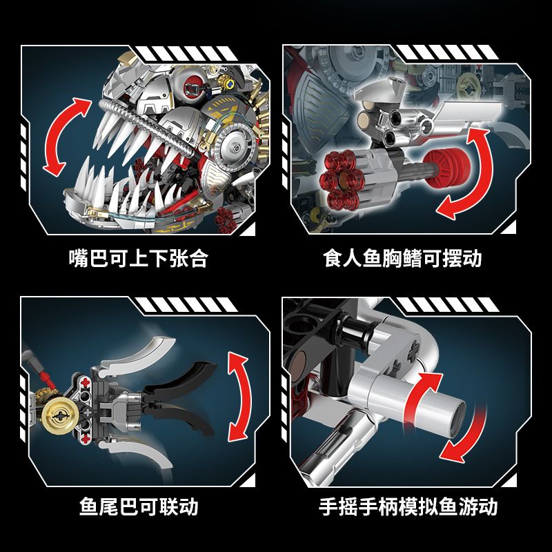 KAIYU KeeYee World K96224 Xếp hình lắp ráp ghép mô hình Piranha cơ khí