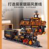 small angle JD112 Cowboy City Railway Station Xếp hình lắp ráp ghép mô hình Thị trấn cao bồi: Sân ga