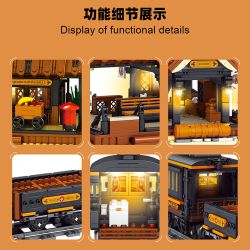 small angle JD112 Cowboy City Railway Station Xếp hình lắp ráp ghép mô hình Thị trấn cao bồi: Sân ga