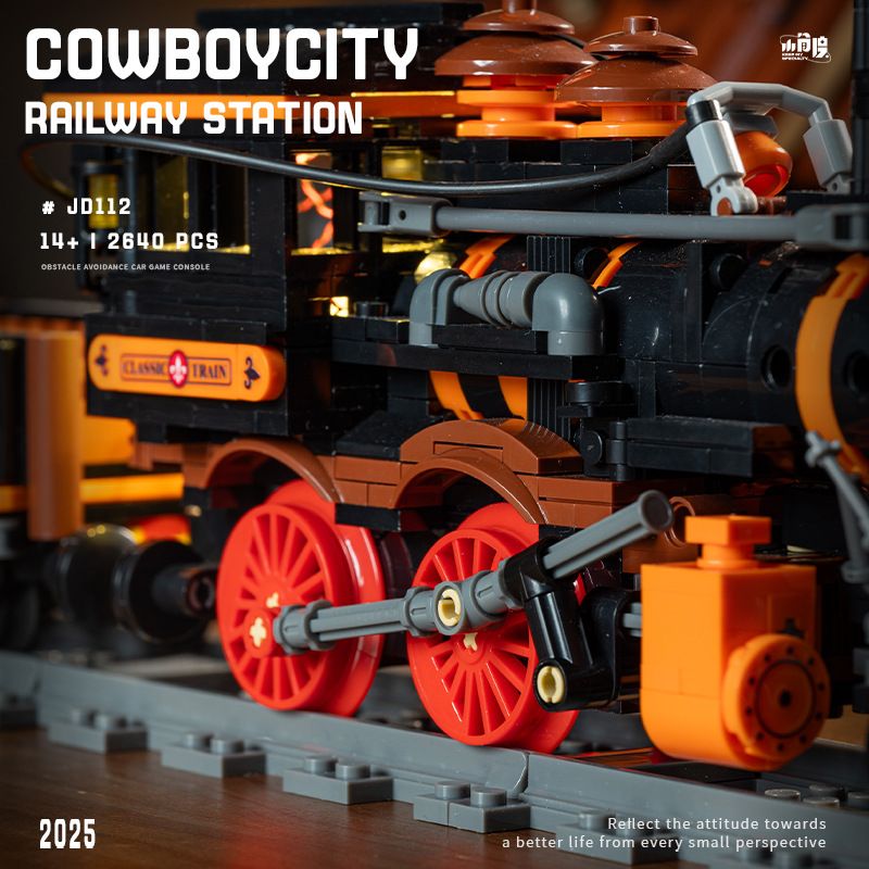 small angle JD112 Cowboy City Railway Station Xếp hình lắp ráp ghép mô hình Thị trấn cao bồi: Sân ga
