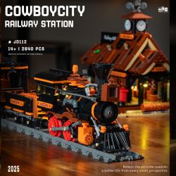 small angle JD112 Cowboy City Railway Station Xếp hình lắp ráp ghép mô hình Thị trấn cao bồi: Sân ga