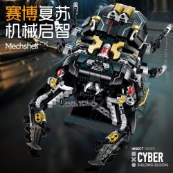 XINZHUAN XZ0012 Mechshell Lucanidae Xếp hình lắp ráp ghép mô hình Áo giáp thuổng phẳng của hoàng đế cơ khí