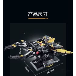 XINZHUAN XZ0012 Mechshell Lucanidae Xếp hình lắp ráp ghép mô hình Áo giáp thuổng phẳng của hoàng đế cơ khí