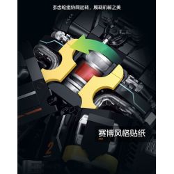 XINZHUAN XZ0012 Mechshell Lucanidae Xếp hình lắp ráp ghép mô hình Áo giáp thuổng phẳng của hoàng đế cơ khí