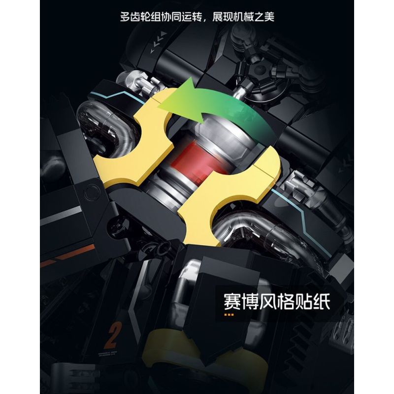 XINZHUAN XZ0012 Mechshell Lucanidae Xếp hình lắp ráp ghép mô hình Áo giáp thuổng phẳng của hoàng đế cơ khí