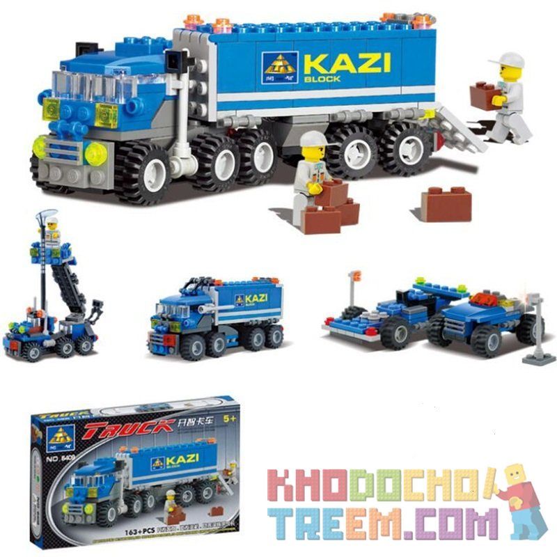 Kazi KY6409 6409 non  MỞ XE TẢI THÔNG MINH bộ đồ chơi xếp lắp ráp ghép mô hình City TRUCK Thành Phố 163 khối