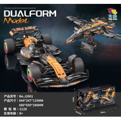 Jizhuan J2001 Xếp hình lắp ráp ghép mô hình Xe đua F1 biến thành chiến đấu cơ 1:8