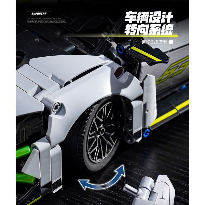 wisdom MG35 Lamborghini Revuelto Xếp hình lắp ráp ghép mô hình Siêu xe Lamborghini Revuelto 1:14