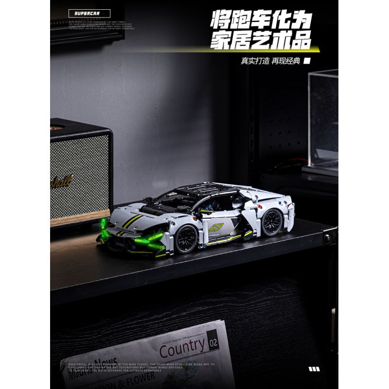 wisdom MG35 Lamborghini Revuelto Xếp hình lắp ráp ghép mô hình Siêu xe Lamborghini Revuelto 1:14