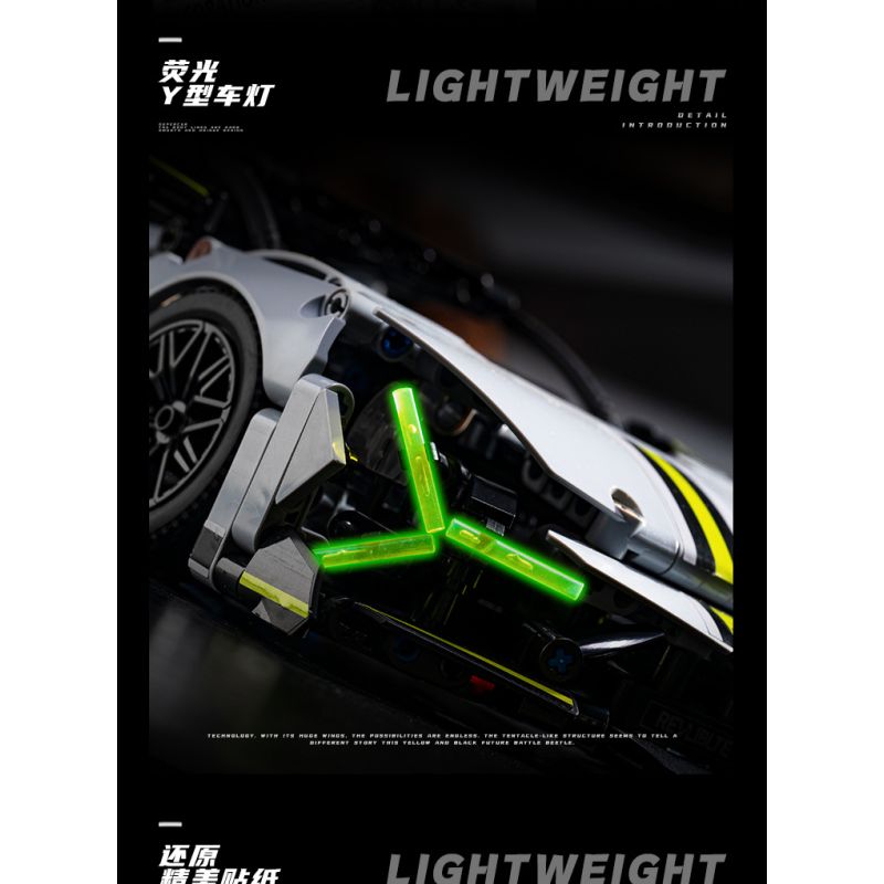 wisdom MG35 Lamborghini Revuelto Xếp hình lắp ráp ghép mô hình Siêu xe Lamborghini Revuelto 1:14