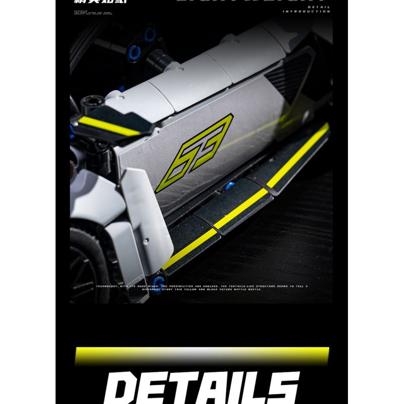 wisdom MG35 Lamborghini Revuelto Xếp hình lắp ráp ghép mô hình Siêu xe Lamborghini Revuelto 1:14