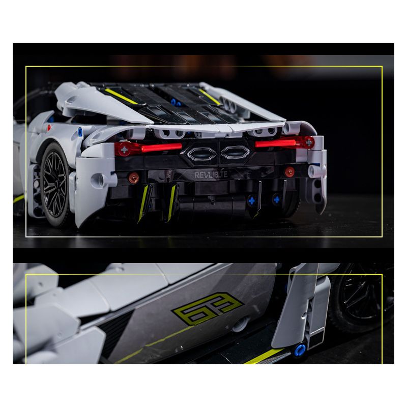 wisdom MG35 Lamborghini Revuelto Xếp hình lắp ráp ghép mô hình Siêu xe Lamborghini Revuelto 1:14