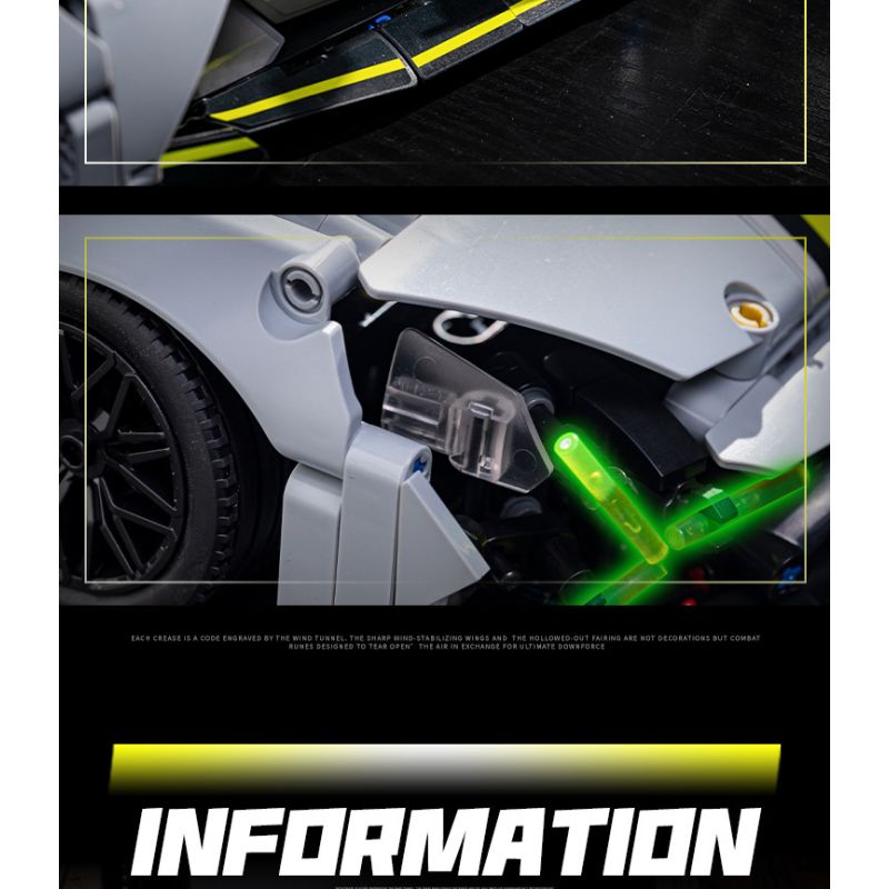 wisdom MG35 Lamborghini Revuelto Xếp hình lắp ráp ghép mô hình Siêu xe Lamborghini Revuelto 1:14