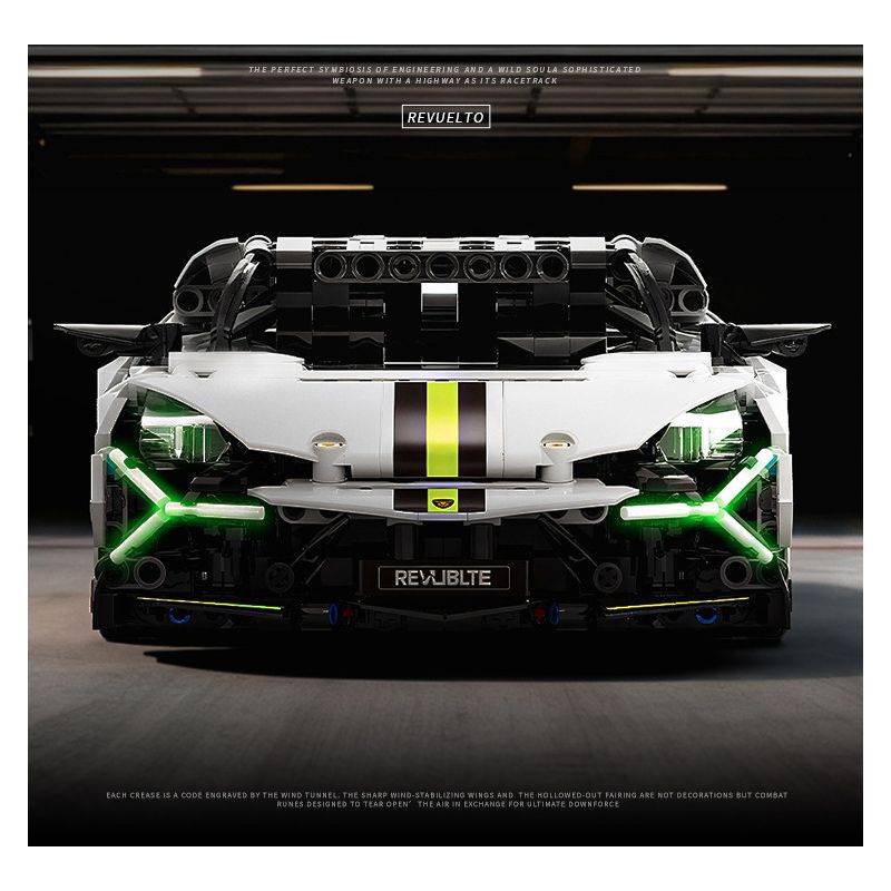 wisdom MG35 Lamborghini Revuelto Xếp hình lắp ráp ghép mô hình Siêu xe Lamborghini Revuelto 1:14