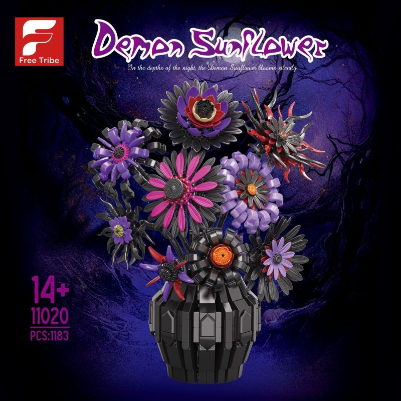 Free Tribe 11020 Demon Sunflower Xếp hình lắp ráp ghép mô hình Ác quỷ Aoi