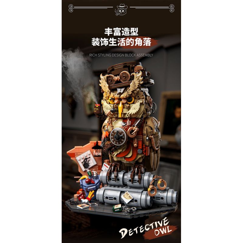 YoLeXi 33006 Detective Xếp hình lắp ráp ghép mô hình Cú mắt riêng