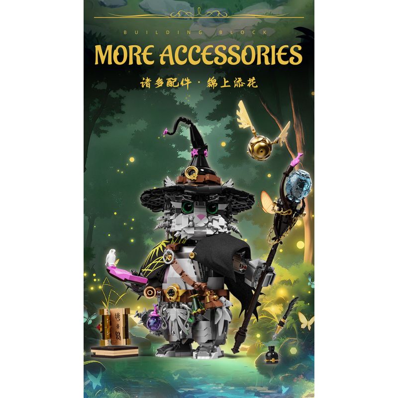 YoLeXi 33007 Wizard Cat Xếp hình lắp ráp ghép mô hình mèo phù thủy