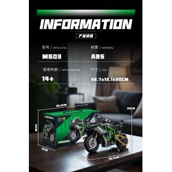 wisdom MG03 Kawasaki Xếp hình lắp ráp ghép mô hình Tứ Xuyên Banner Xe máy 1:8