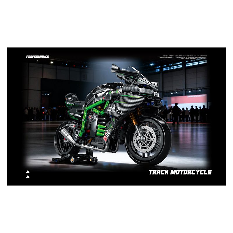 wisdom MG03 Kawasaki Xếp hình lắp ráp ghép mô hình Tứ Xuyên Banner Xe máy 1:8