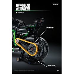 wisdom MG03 Kawasaki Xếp hình lắp ráp ghép mô hình Tứ Xuyên Banner Xe máy 1:8