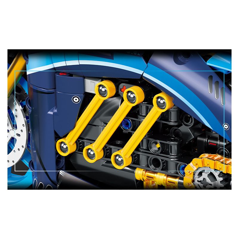 wisdom MG06 Bngatli W4 Xếp hình lắp ráp ghép mô hình Xe máy Bugatti 1:8