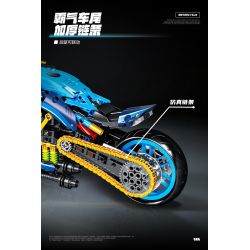 wisdom MG06 Bngatli W4 Xếp hình lắp ráp ghép mô hình Xe máy Bugatti 1:8