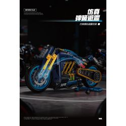 wisdom MG06 Bngatli W4 Xếp hình lắp ráp ghép mô hình Xe máy Bugatti 1:8