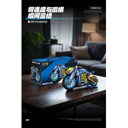 wisdom MG06 Bngatli W4 Xếp hình lắp ráp ghép mô hình Xe máy Bugatti 1:8