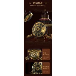 remittance H1014 Xếp hình lắp ráp ghép mô hình Băng chuyền điện thoại cổ điển tưởng tượng