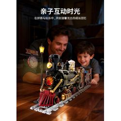 Kqiboxxr KQ302 Steam Age Ore Train Xếp hình lắp ráp ghép mô hình Kỷ nguyên của hơi nước: Tàu quặng