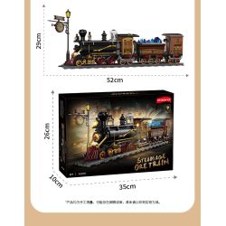 Kqiboxxr KQ302 Steam Age Ore Train Xếp hình lắp ráp ghép mô hình Kỷ nguyên của hơi nước: Tàu quặng