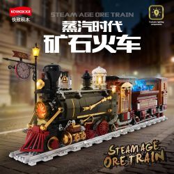 Kqiboxxr KQ302 Steam Age Ore Train Xếp hình lắp ráp ghép mô hình Kỷ nguyên của hơi nước: Tàu quặng