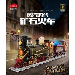 Kqiboxxr KQ302 Steam Age Ore Train Xếp hình lắp ráp ghép mô hình Kỷ nguyên của hơi nước: Tàu quặng