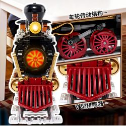 Kqiboxxr KQ302 Steam Age Ore Train Xếp hình lắp ráp ghép mô hình Kỷ nguyên của hơi nước: Tàu quặng