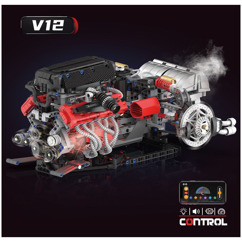 KAIYU KeeYee World K96211 Xếp hình lắp ráp ghép mô hình Động cơ Ferrari Enzo V12