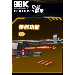 No license A67113 Xếp hình lắp ráp ghép mô hình súng trường 98K