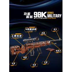 No license A67113 Xếp hình lắp ráp ghép mô hình súng trường 98K