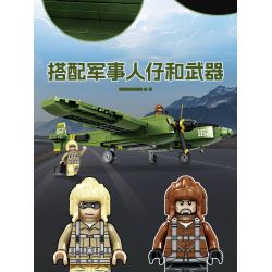 KAZI GBL BOZHI KY82074 American P-38 Fighter Jet Xếp hình lắp ráp ghép mô hình Máy bay chiến đấu P-38 của Mỹ