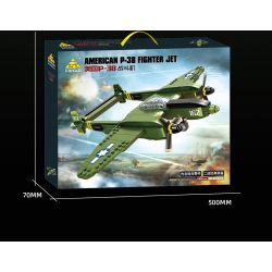 KAZI GBL BOZHI KY82074 American P-38 Fighter Jet Xếp hình lắp ráp ghép mô hình Máy bay chiến đấu P-38 của Mỹ