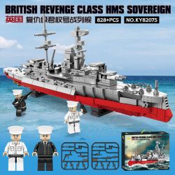 KAZI GBL BOZHI KY82075 British Revenge Class HMS Sovereign Xếp hình lắp ráp ghép mô hình Thiết giáp hạm lớp Revenge của Anh HMS Sovereign