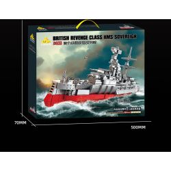 KAZI GBL BOZHI KY82075 British Revenge Class HMS Sovereign Xếp hình lắp ráp ghép mô hình Thiết giáp hạm lớp Revenge của Anh HMS Sovereign