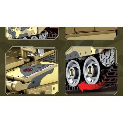 KAZI GBL BOZHI KY82076 German Leopard 2A7 Main Battle Tank Xếp hình lắp ráp ghép mô hình Xe tăng chiến đấu chủ lực Leopard 2A7 của Đức