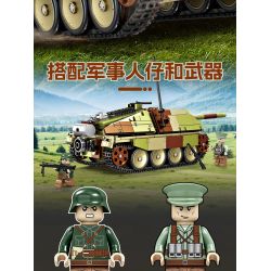 KAZI GBL BOZHI KY82077 German Hunter Tank Destroyer Xếp hình lắp ráp ghép mô hình Pháo chống tăng Stalker của Đức