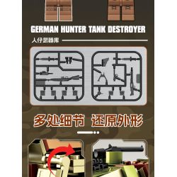 KAZI GBL BOZHI KY82077 German Hunter Tank Destroyer Xếp hình lắp ráp ghép mô hình Pháo chống tăng Stalker của Đức