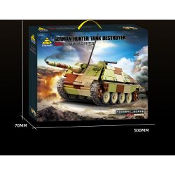 KAZI GBL BOZHI KY82077 German Hunter Tank Destroyer Xếp hình lắp ráp ghép mô hình Pháo chống tăng Stalker của Đức