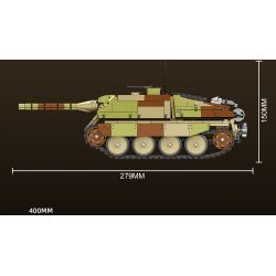 KAZI GBL BOZHI KY82077 German Hunter Tank Destroyer Xếp hình lắp ráp ghép mô hình Pháo chống tăng Stalker của Đức