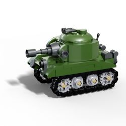 United Imagine JKC7703 Xếp hình lắp ráp ghép mô hình Q Cute Tank: Jungle F1 Tank Green Xiaomeng