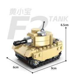 United Imagine JKC7704 Xếp hình lắp ráp ghép mô hình Q Xe tăng dễ thương: Xe tăng F2 sa mạc Huang Xiaobao